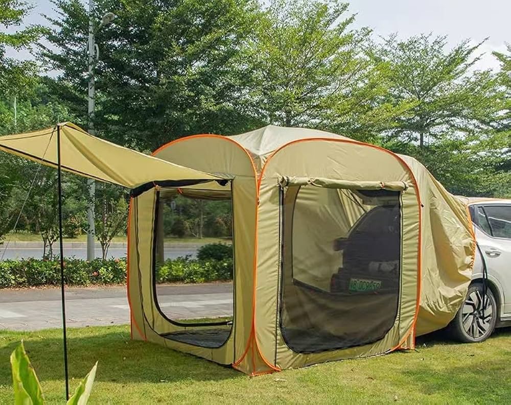 Amazon.co.jp: YELLOW 黄色 イエロー SUVテント カーサイド
